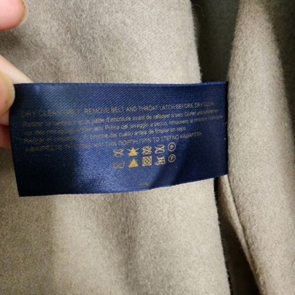 Mens Brooks Brothers Tan Brown Bemberg Wool Cashmere Trench Coat Rain Winter - Picture 12 of 16